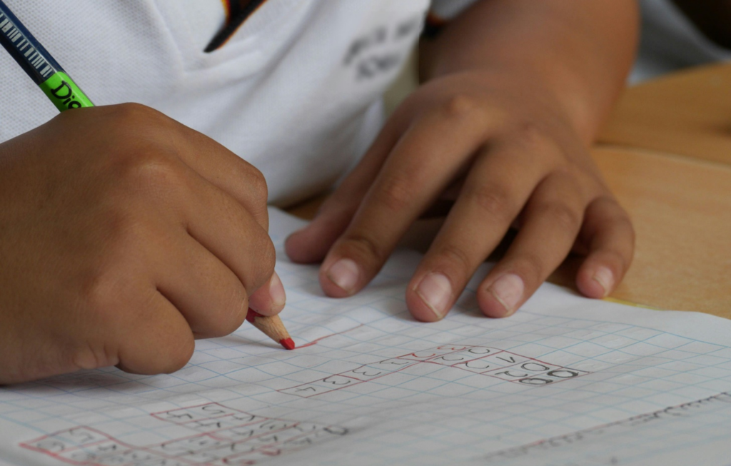 child writing